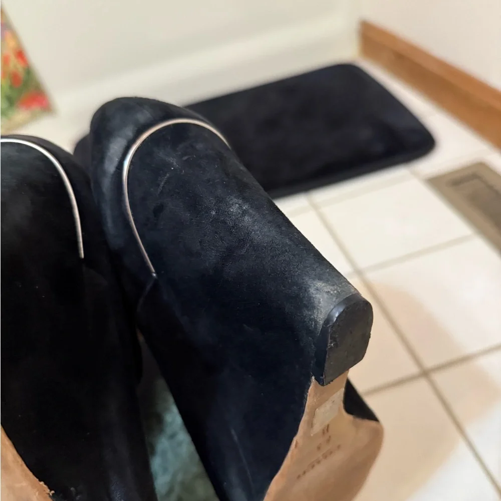 Coach | Black Suede Wedge Oakdale booties size 8.5